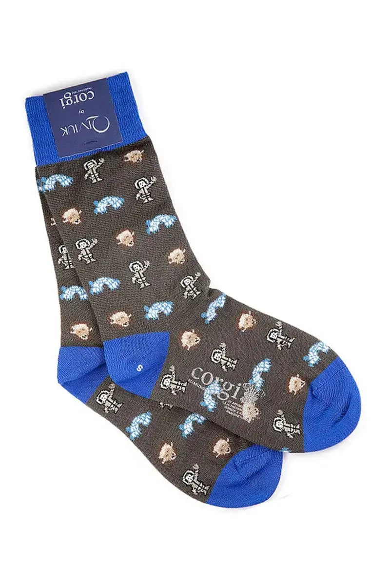 Cotton, Qiviuk & Silk woman's socks in blue by Qiviuk Boutique