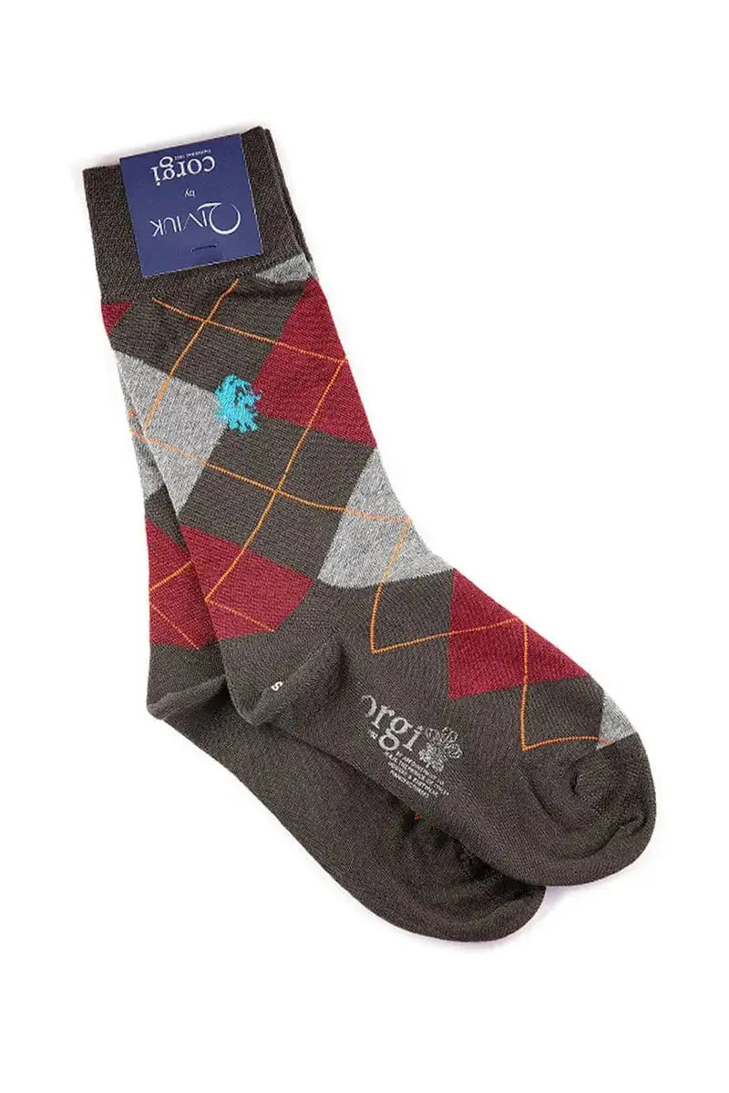 Bison, Cashmere & silk woman's  socks in Argyle by Qiviuk Boutique