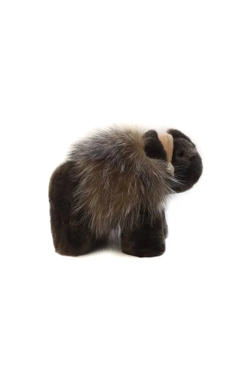 Muskox  doll made with beaver and fox fur by Qiviuk Boutique