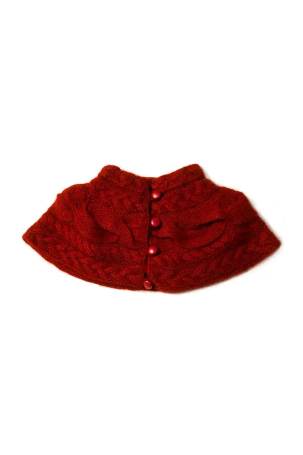 A red Qiviut Wool, Merino & Silk Yesabella Qiviuk Cape in red by Qiviuk Boutique