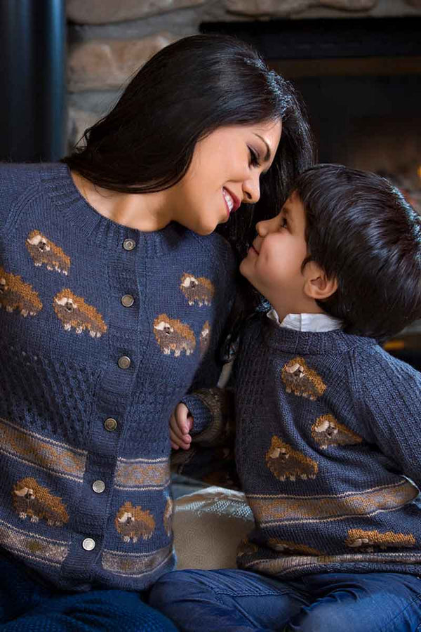 Blue Muskox Kids Pullover with Bison, Merino & Silk Lblue by Qiviuk Boutique