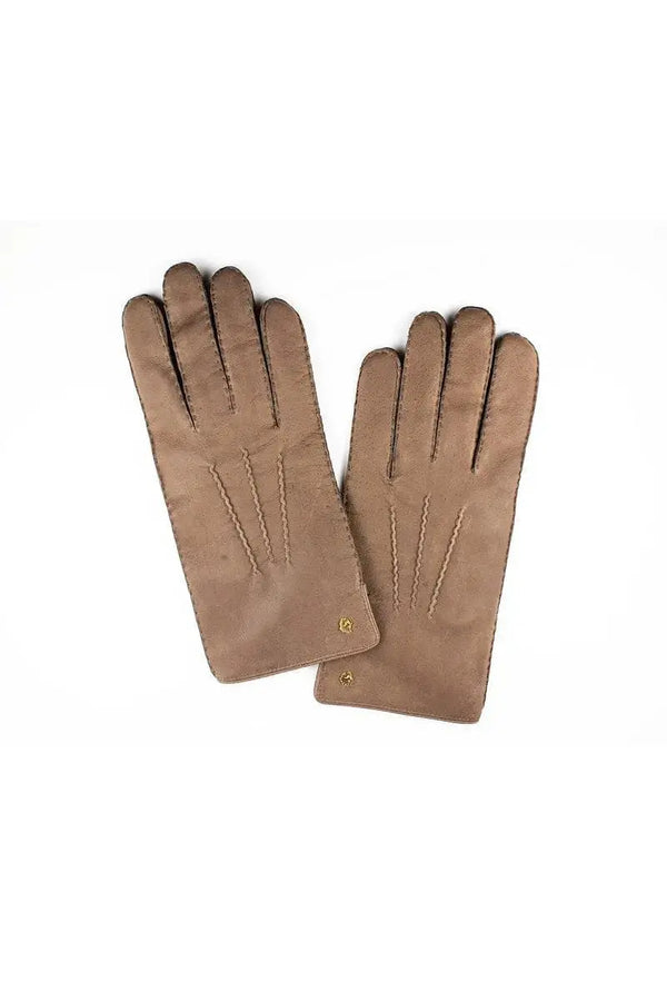 Muskox leather men's Qiviuk gloves in brown by Qiviuk Boutique