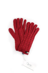 Red Cable  Merino, Silk and Qiviut Gloves glovesby Qiviuk Boutique