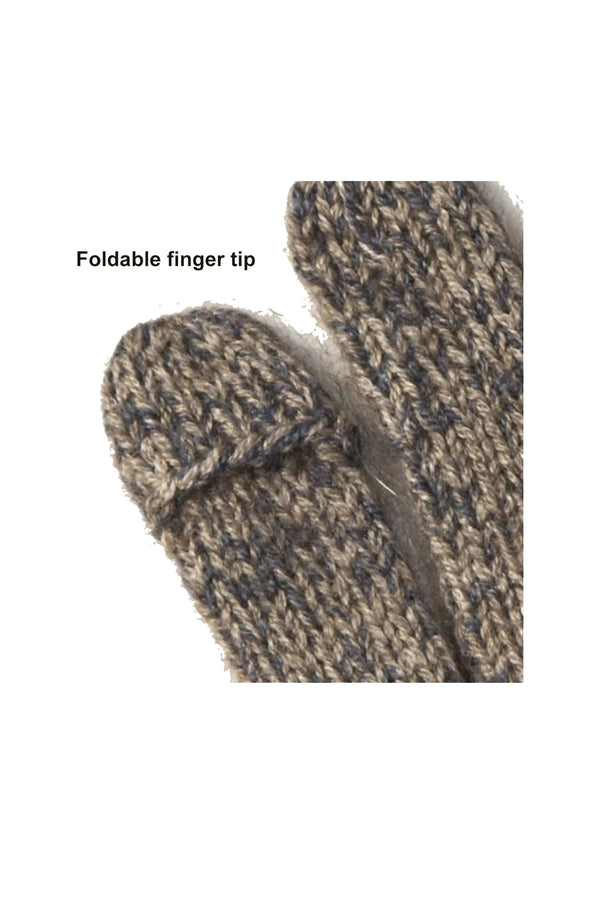 Elegant Robert Men's Gloves featuring a unique black detail on the back, crafted from Qiviuk, Merino, and Silk