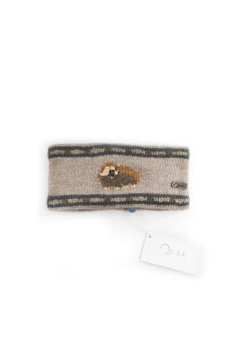 Natural Qiviuk, Merino & Silk Muskox Wool headband in natural by Qivuk Boutique