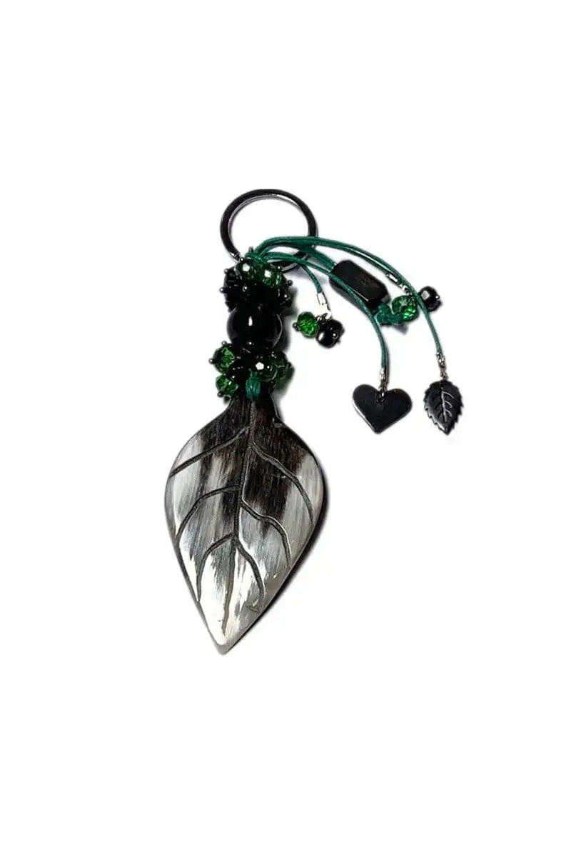 Bull horn leaf keychain N-38 by Qiviuk Boutique