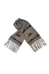 brown Bison, Merino & Silk Muskox scarf for kids in natural made by Qiviuk Boutique