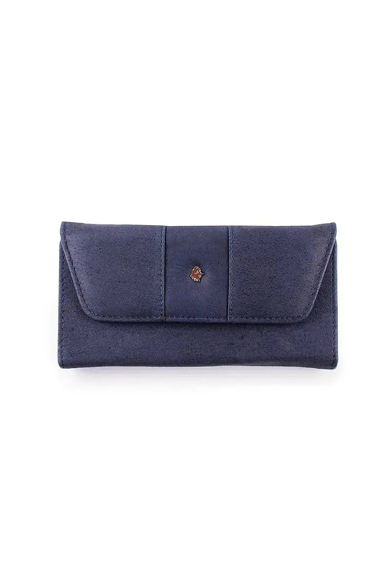 Muskox leather Carmin ladies wallet in blue by Qiviuk Boutique