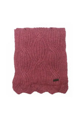 A pink Cross cable woma scarf  Bison, Merino & Silk by Qiviuk Boutique