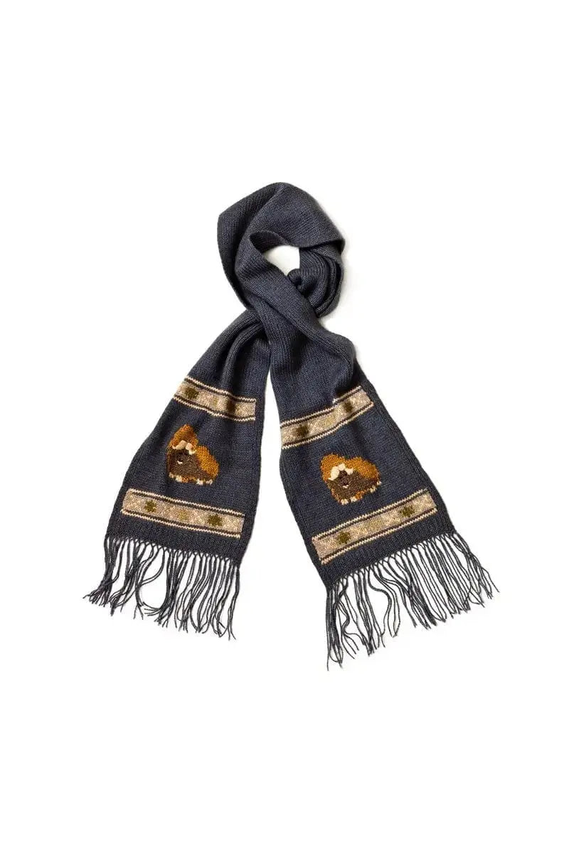 Navy Scarf made with Qiviuk, Merino & Silk, Muskox Clothing by Qivuk Boutique