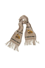 A natural Scarf made of Qiviut, Merino & Silk Muskox clothing by Qivuk Boutique