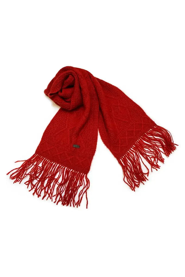 Red Mena Woman Scarf Qiviut & Merino by Qiviuk Boutique