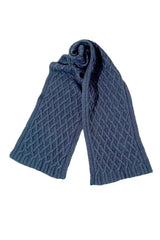 A blue Qiviut, Merino & Silk Renzo man scarf  by Qiviuk Boutique