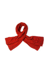 Qiviuk & Silk Cross Cable shawl red made by Qiviuk Boutique