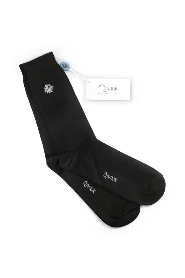 Qiviuk Jersey Woman dress socks in black by Qiviuk Boutique