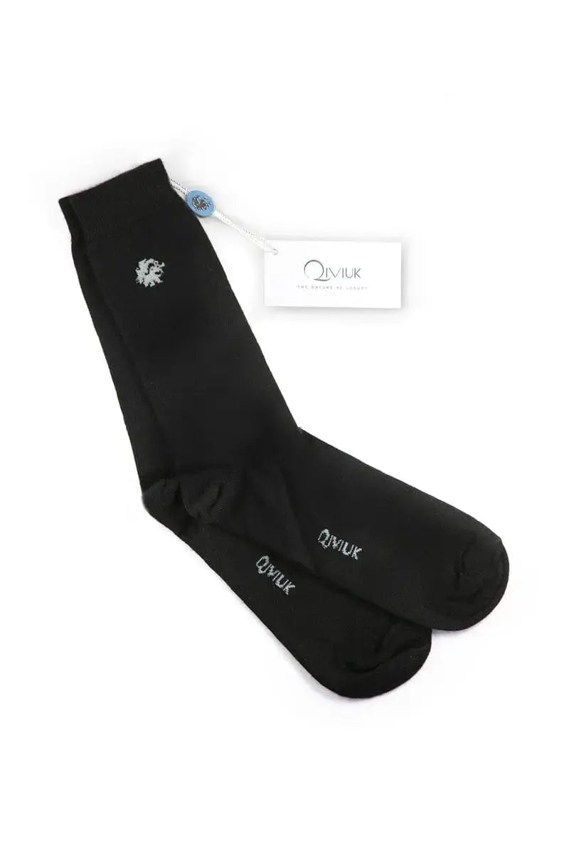 Jersey unisex Dress Socks Qiviuk in Black by Qiviuk Boutique