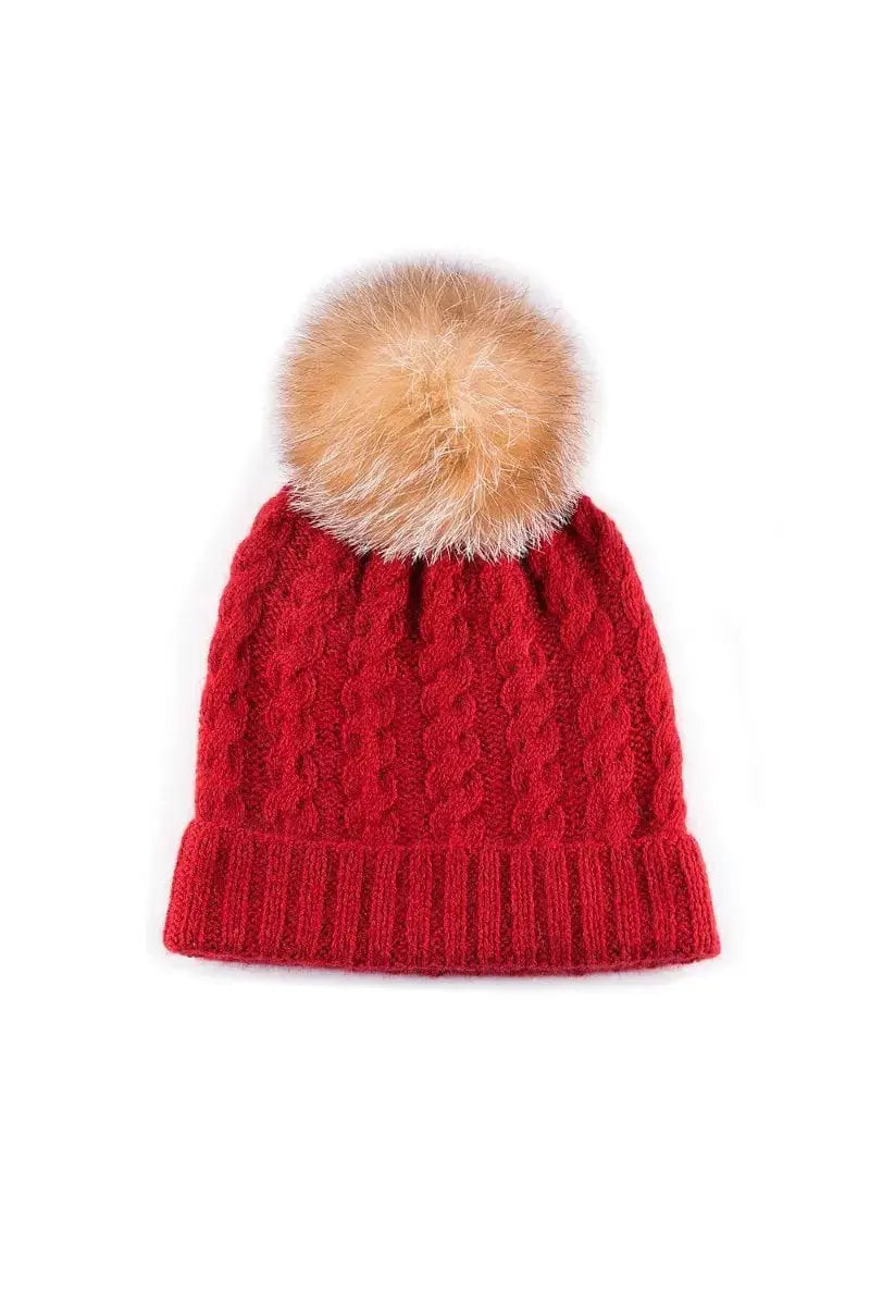 Red Cable Qiviuk hat toque by Qiviuk Boutique