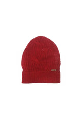 Bison, Merino & Silk Cross cable qiviut hat in red by Qiviuk Boutique