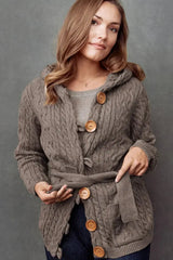 Brown Donna Woman Cardigan sweater Qiviuk in Natural by Qiviuk Boutique