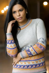 Front view of a Extra Fine Merino wool pullover Gloria Woman Pullover Merino, Qiviuk & Silk by Qiviuk Boutique